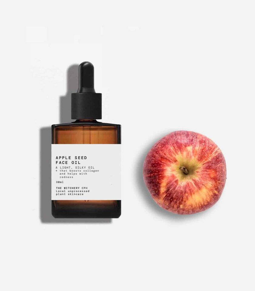 cold pressed apple seed oil is a light, silky oil that helps with skin redness