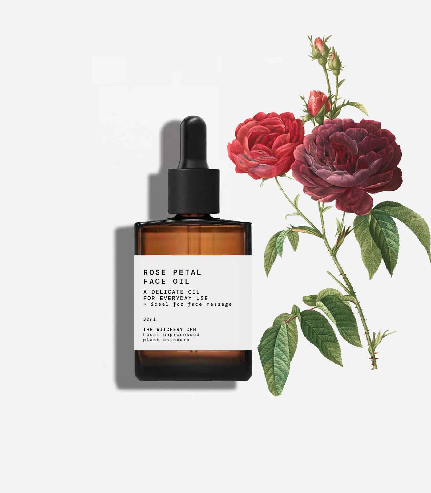 Rose Oil with Organic Rose Petals for Face, Body, Hair, and Nails