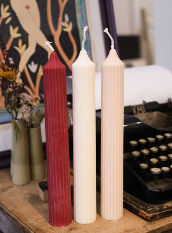 handmade Scandinavian rapeseed wax column candles