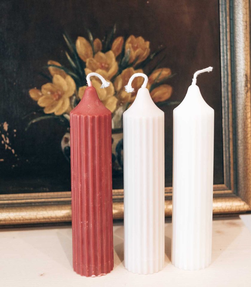 handmade Scandinavian rapeseed wax column candles