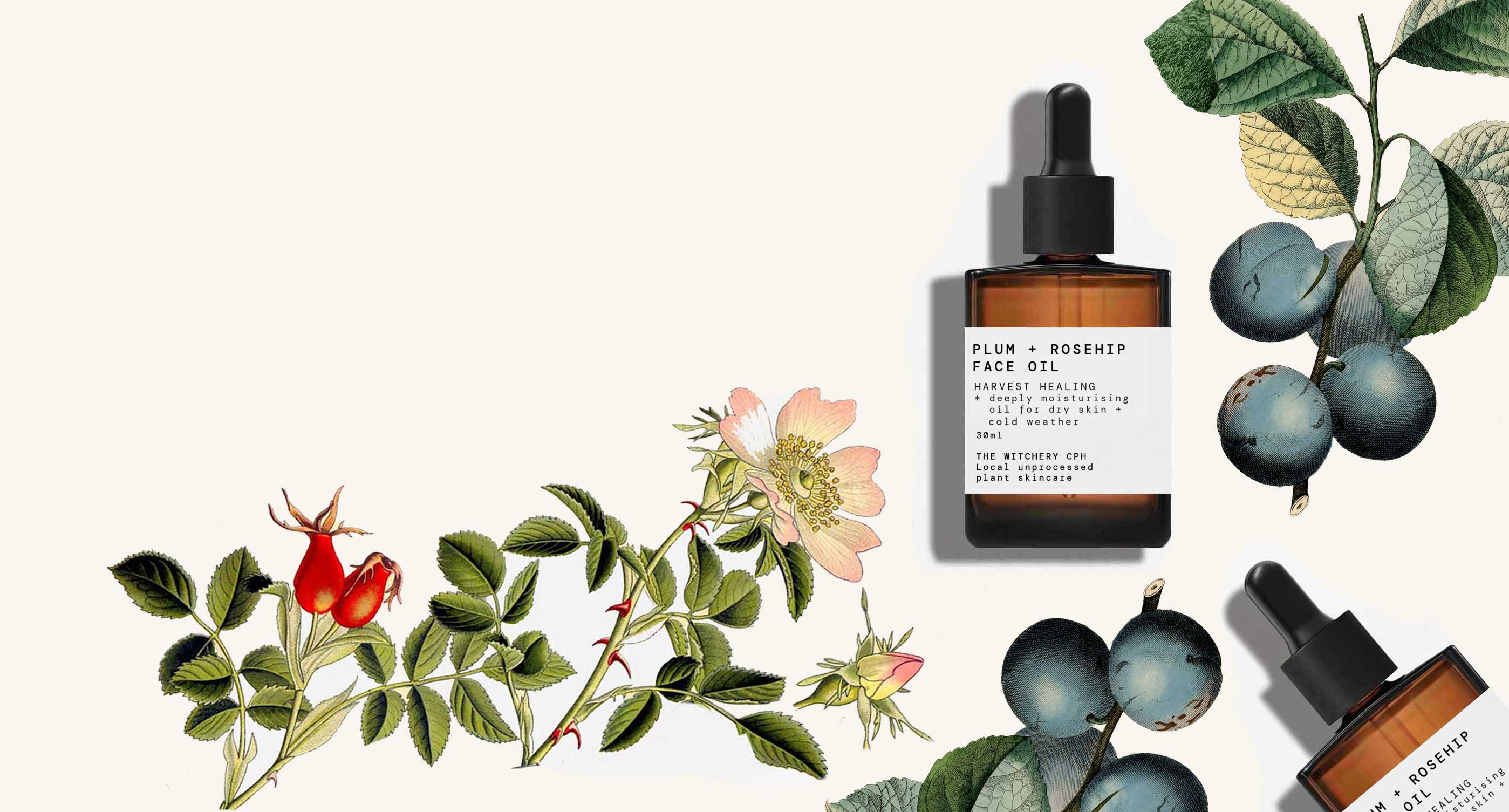<br />
PLUM + ROSEHIP<br />
FACE OIL 
