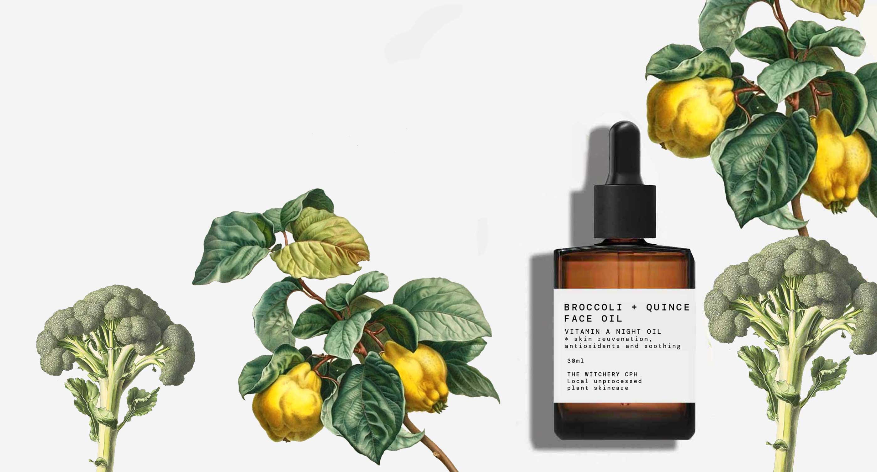 <br />
BROCCOLI + QUINCE<br />
FACE OIL 
